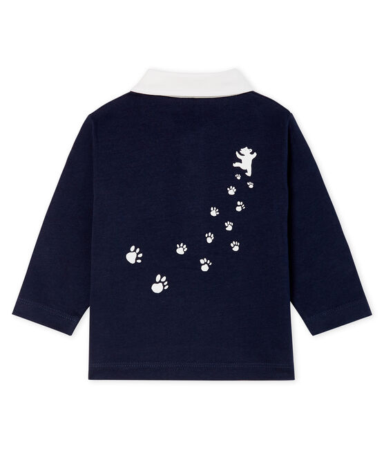 Polo manches longues bébé garçon bleu SMOKING