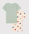 Setje met 2 katoenen T-shirts met korte mouw en hartje voor kinderen variante 1