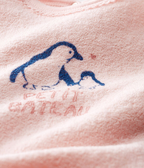 Slaappakje babymeisje van extra warme geruwde bouclébadstof roze MINOIS