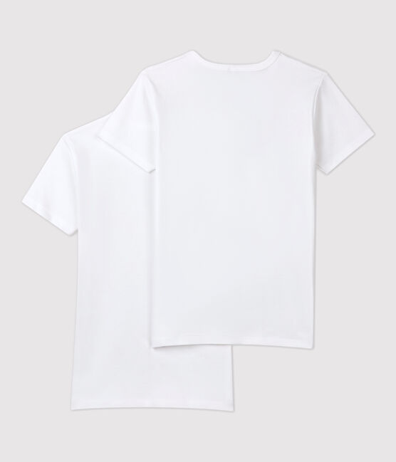Set van witte 2 T-shirts met korte mouwen voor jongens variante 1