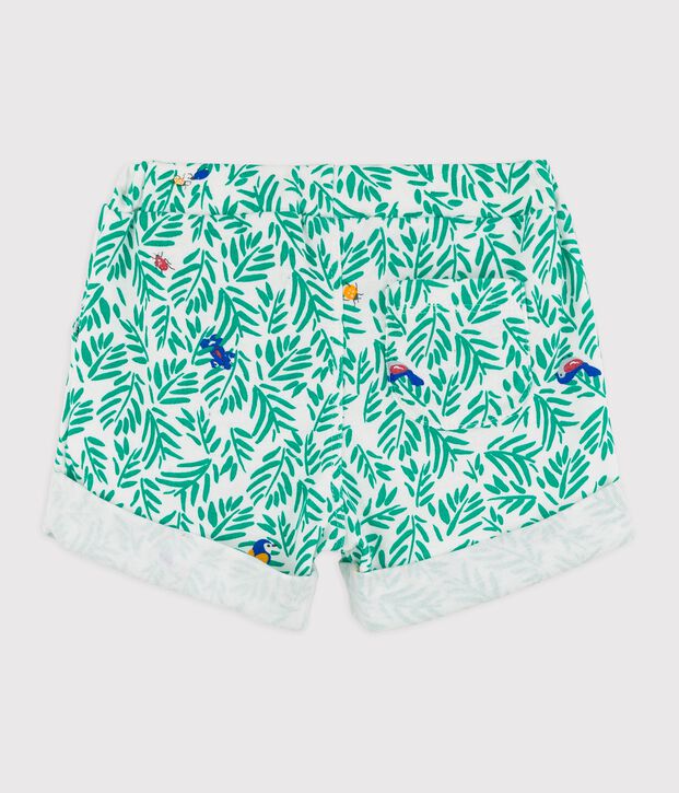 Katoenen short voor baby's. wit/multicouleur