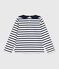 Katoenen marinetruitje voor kinderen wit MARSHMALLOW/blauw SMOKING