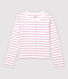 Cardigan en coton/lin rayé Femme