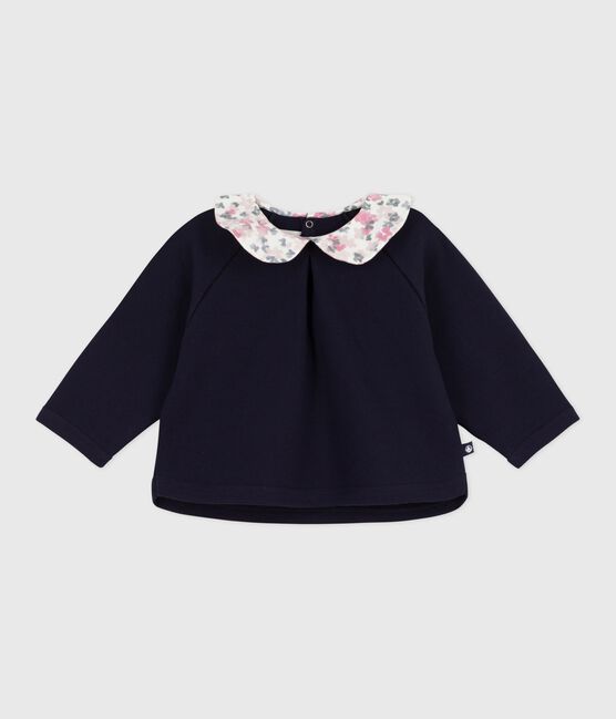 Sweatshirt bébé en coton uni avec son col imprimé SOIR