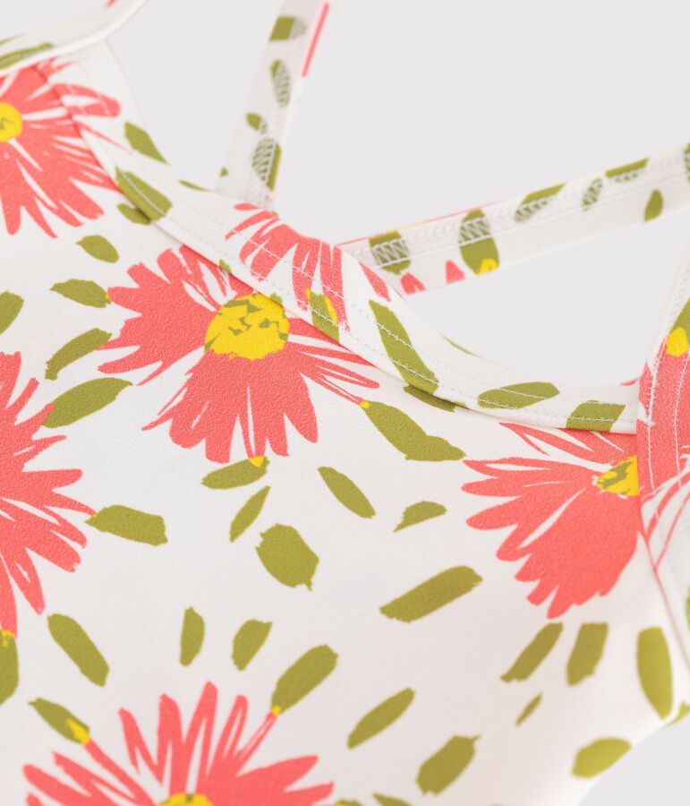 Eendelig badpak met bloemenprint voor kinderen wit/multicouleur