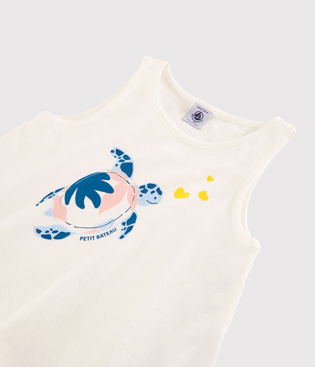 D&eacute;bardeur en coton enfant fille blanc