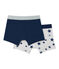 Lot de 2 boxers garçon en jersey stretch imprimé + uni SPECIAL LOT 00