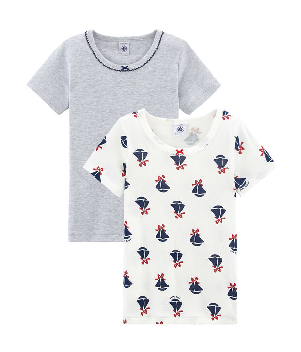 Set van 2 meisjes-T-shirts met korte mouwen multicouleur