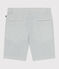 Bermuda short enfant en coton à rayures blanc MARSHMALLOW/bleu BRUT