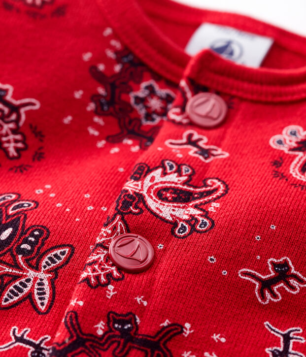 Vest in molton met bandanaprint voor baby's rood/multicouleur