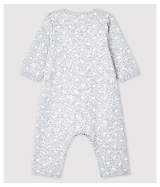 Bodyjama sans pieds bébé en coton biologique gris POUSSIERE/blanc MARSHMALLOW