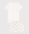 Pyjacourt fleurs en coton petite fille blanc MARSHMALLOW/blanc MULTICO