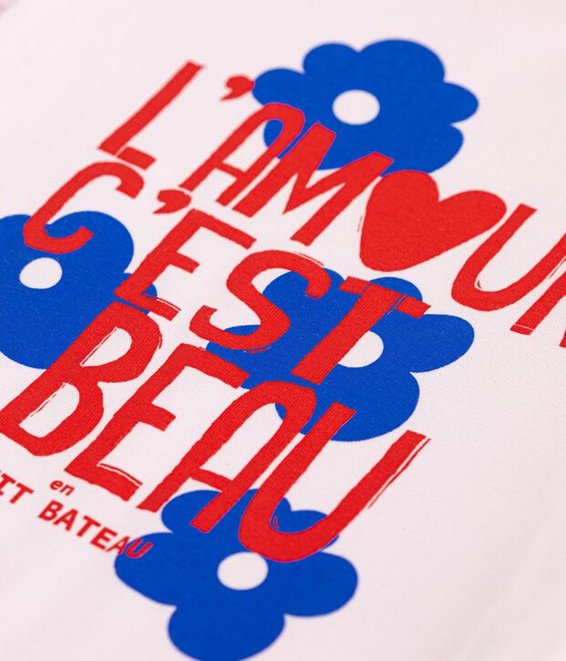 Tee-shirt enfant manches courtes en coton rose clair