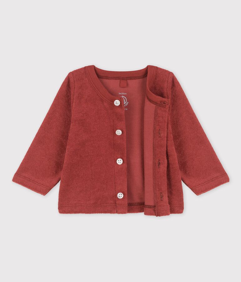 Cardigan en bouclette &eacute;ponge b&eacute;b&eacute; marron