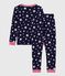 Katoenen kinderpyjama met zeer aansluitende pijpen en sterrenprint blauw SOIR/ MARSHMALLOW