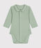 Babybody met lange mouwen en kraagje groen HERBIER
