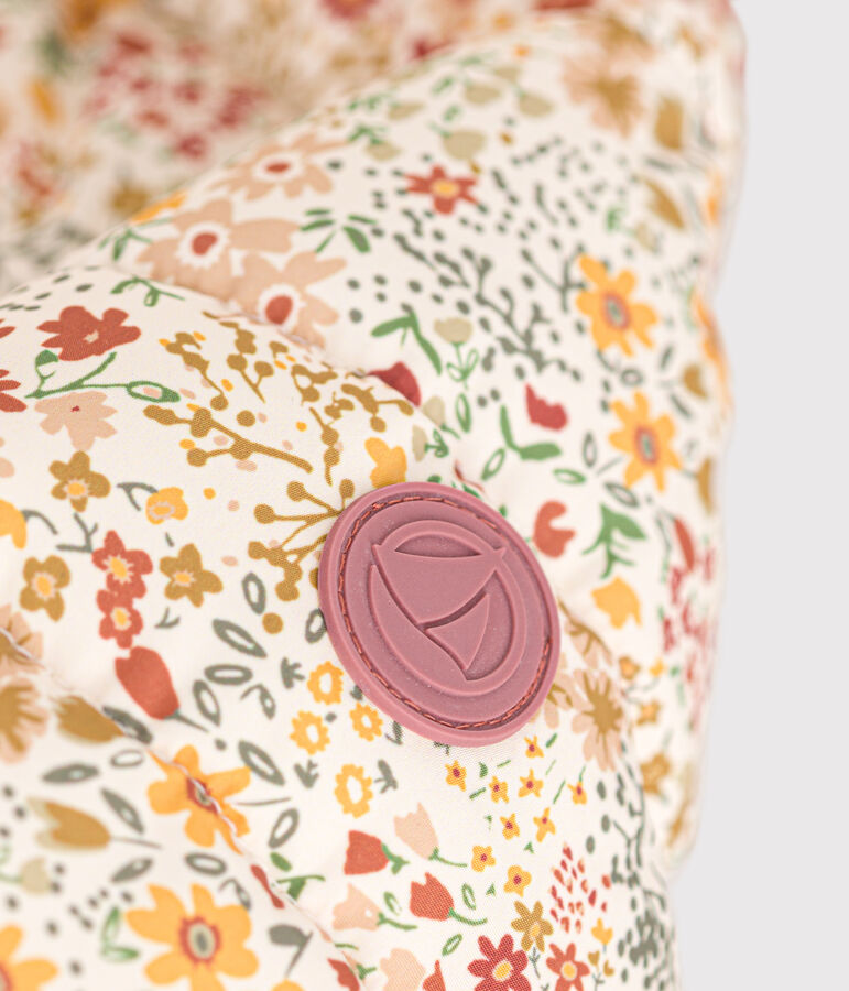 Donsjasje met print en capuchon voor baby's ecru/multicouleur