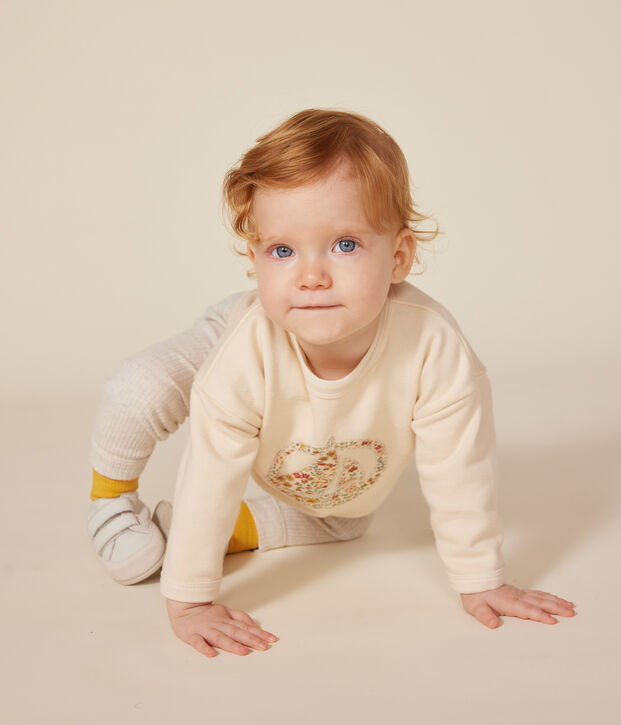 Sweatshirt en molleton b&eacute;b&eacute; &eacute;cru