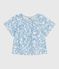 Blouse enfant en coton manches courtes imprimé cerises bleu MARSHMALLOW/ PORCELANA