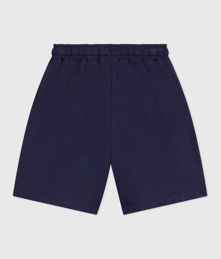 Bermuda short enfant en coton uni bleu