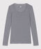 Aansluitend, gestreept T-shirt van luchtig katoen voor dames blauw SMOKING/wit MARSHMALLOW