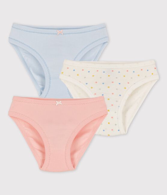 Lot de 3 culottes petite fille mini étoiles en coton biologique variante 1