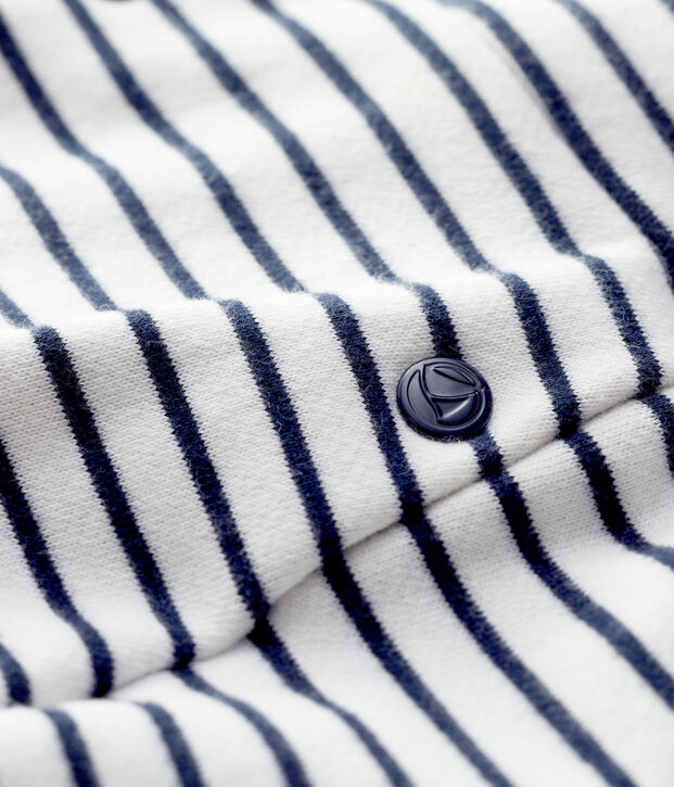 Katoenen korte baby. wit/blauw