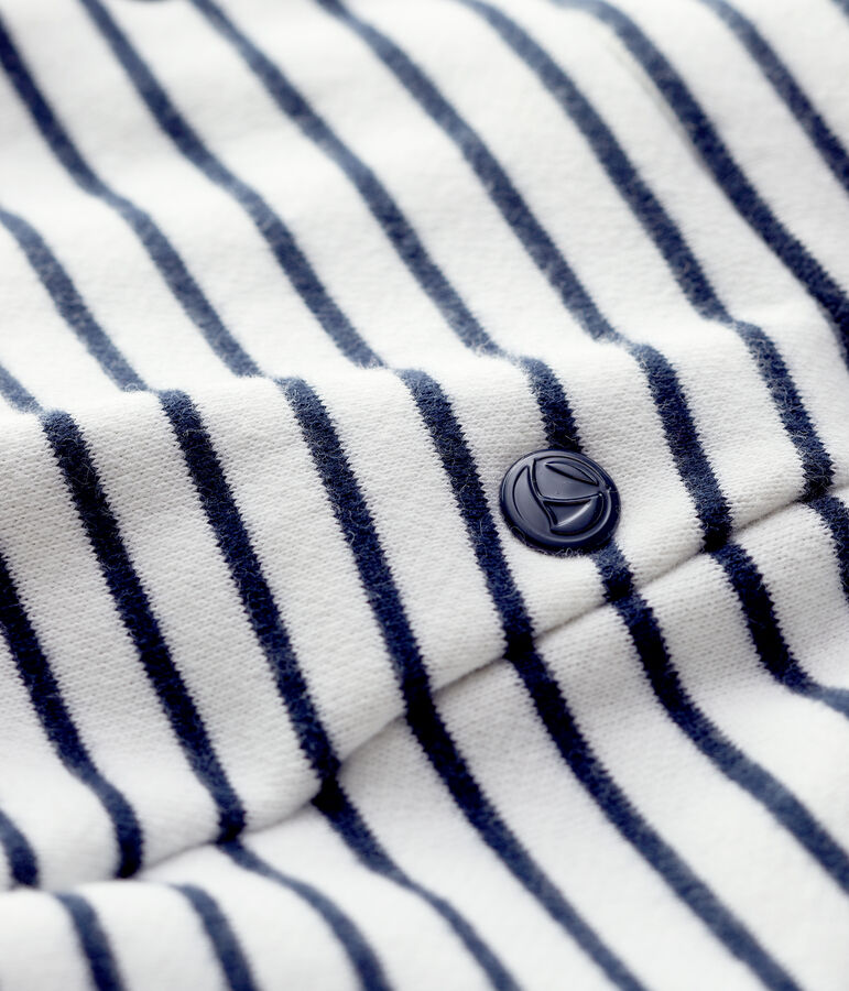 Katoenen korte baby. wit/blauw