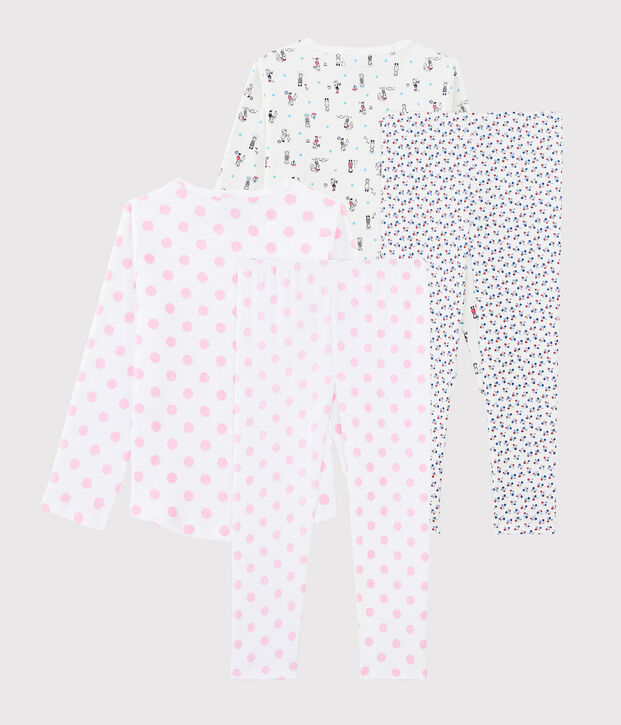 Set van 2 katoenen meisjespyjama's multicouleur