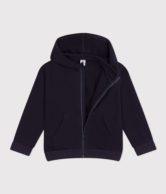 Sweatshirt zippé à capuche enfant garçon bleu SMOKING