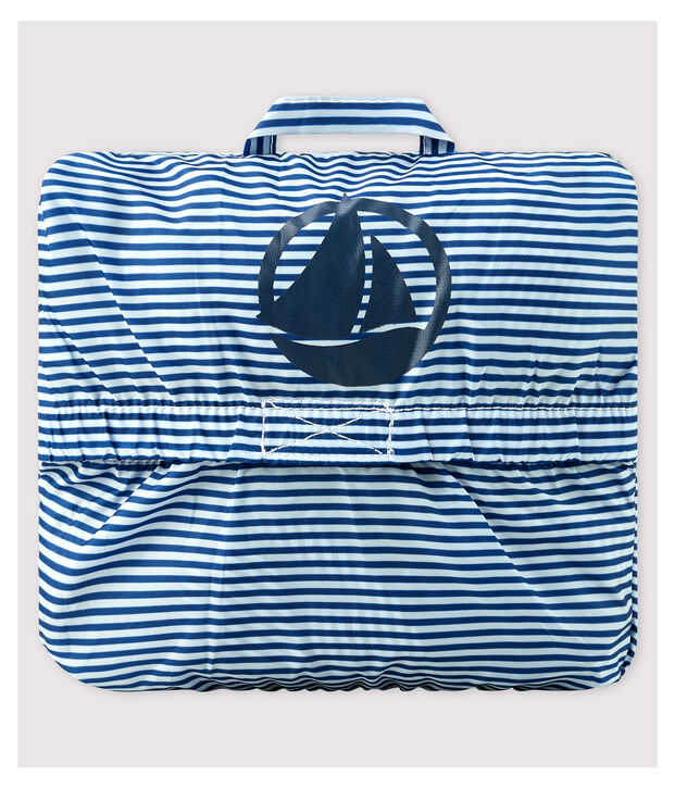 Coupe-vent en polyamide recycl&eacute; b&eacute;b&eacute; fille/gar&ccedil;on bleu/blanc