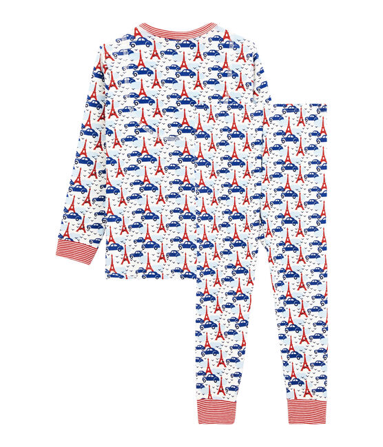 Pyjama petit garçon en côte blanc MARSHMALLOW/blanc MULTICO