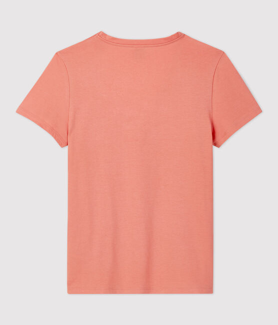 DE STRAIGHT-FIT, T-shirt voor dames met V-hals in biokatoen roze PAPAYE