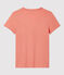 DE STRAIGHT-FIT, T-shirt voor dames met V-hals in biokatoen roze PAPAYE