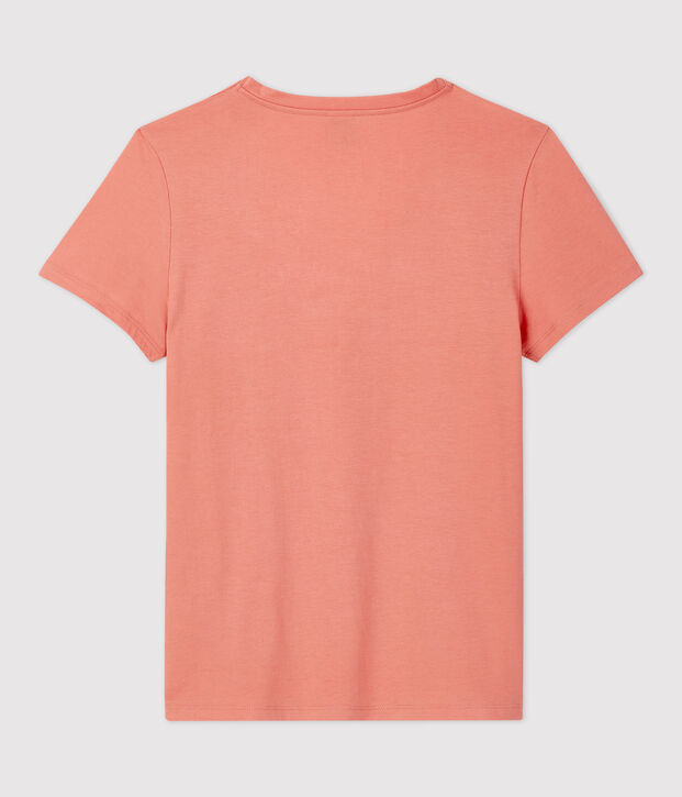 DE STRAIGHT-FIT, T-shirt voor dames met V-hals in biokatoen roze