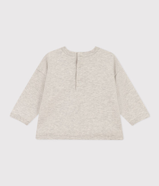 Sweatshirt Petit Bateau X Snoopy en molleton bébé gris BELUGA CHINE