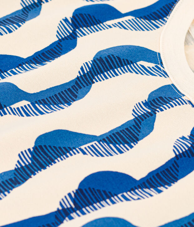 Katoenen T-shirt met korte mouwen voor meisjes ecru/multicouleur