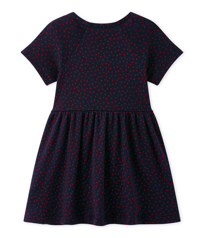 Jurk met dessin voor babymeisjes blauw SMOKING/rood TERKUIT