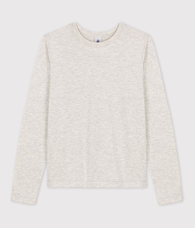 L'ICONIQUE, dames-T-shirt met ronde hals in katoen BELUGA CHINE