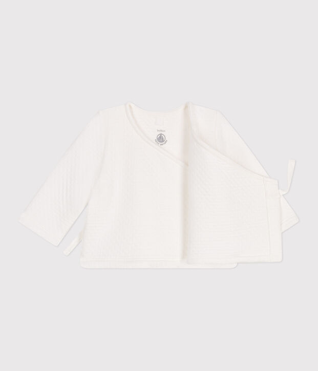 Babytruitje van gewatteerde tubic uit katoen wit