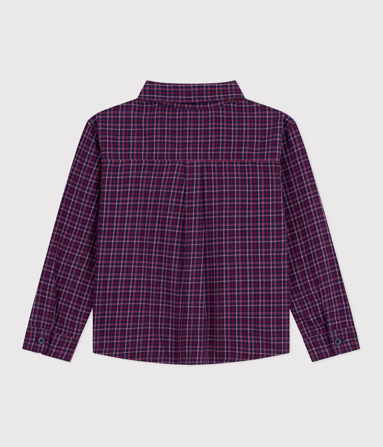 Chemise enfant en flanelle &agrave; carreaux bleu/multicouleur