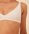 Soutien-gorge en coton et élasthanne femme blanc MARSHMALLOW