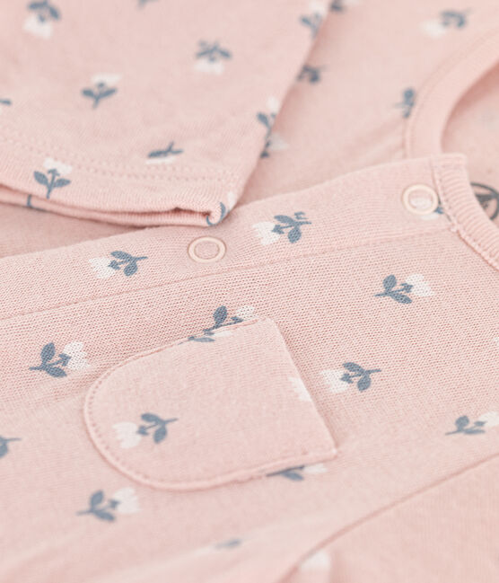Lang pakje van tubic voor baby's roze SALINE/wit MULTICO