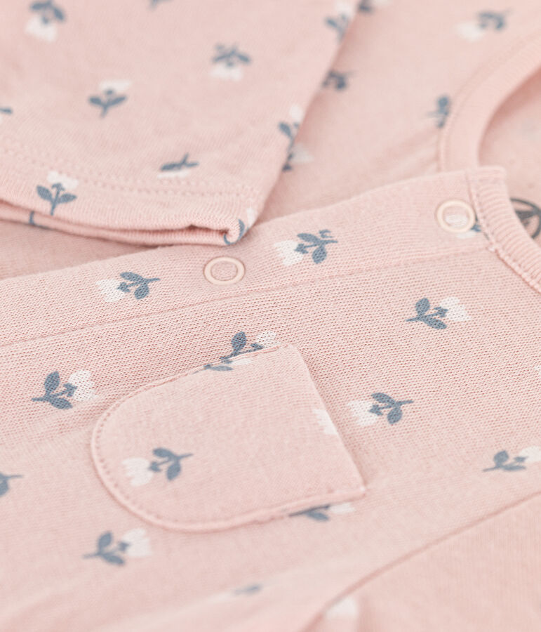 Combinaison longue en tubique b&eacute;b&eacute; rose/multicouleur