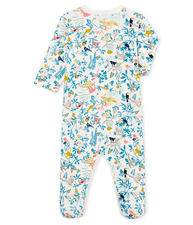Pyjama van ribstof voor babymeisjes wit/multicouleur