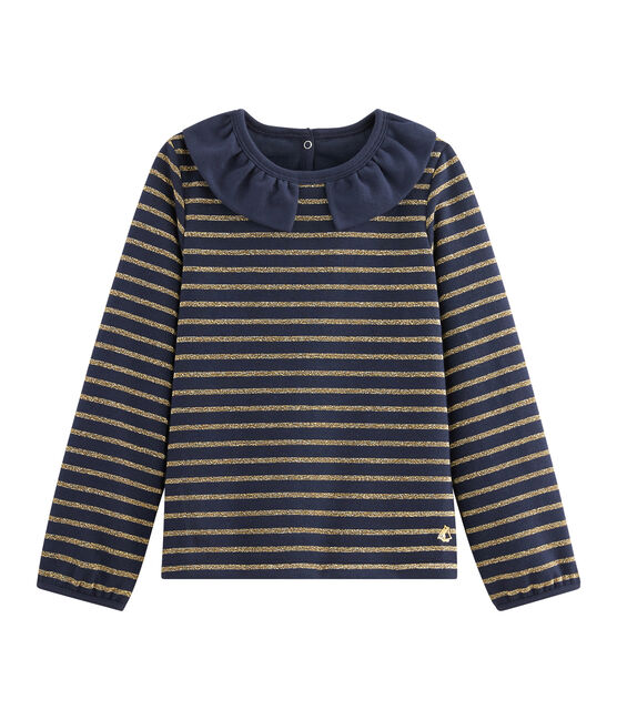 Jersey T-shirt meisjes blauw SMOKING/geel OR