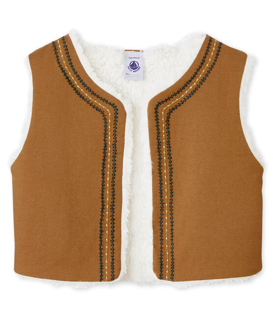 Gilet sans manche enfant fille marron BRINDILLE