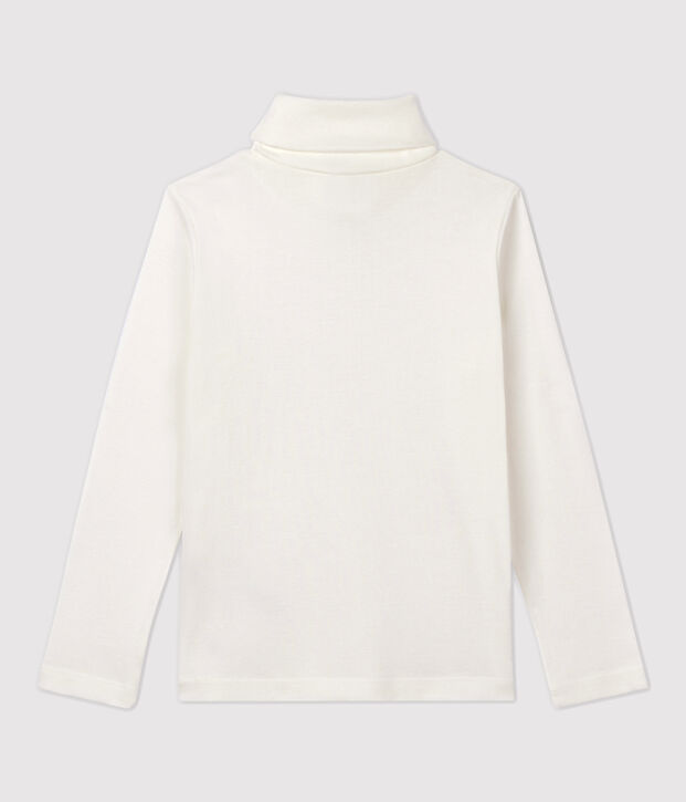 Sous-pull en coton enfant fille / gar&ccedil;on blanc