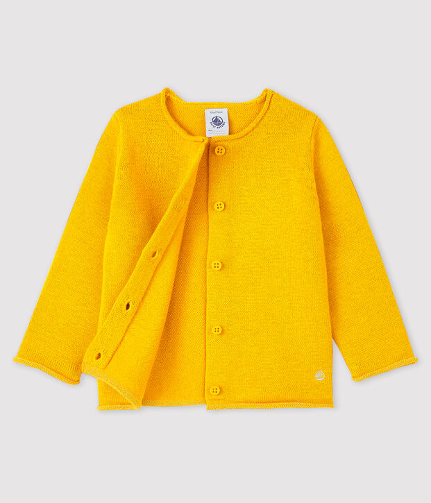 Cardigan manches longues b&eacute;b&eacute; fille jaune