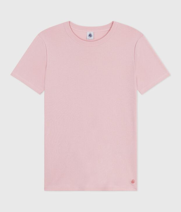 Tee-shirt femme l'iconique en coton manches courtes rose clair